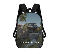 sinyumoney 3D YamaDera Temple Printing Daypacks Kids Casual Backpack Knapsack High Capacity Rucksack Travel Laptop Book Bag 17inch