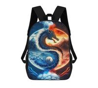 sinyumoney 3D Yin Yang Dragon Art Print Kid's Backpack Waterproof 17inch School Bag Cute Rucksacks Fashion Casual Schoolbag for Kids for Girl Boy School