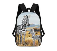 sinyumoney 3D Zebra Family Minimalist Print Children Backpack for School Students Backpacks Schoolbag Shoulder Book Bags 17inch