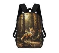 sinyumoney 4Girls A Fox in The Forest Backpack 3D Printed Boy School Backpack Casual Daypack Lightweight Rucksack for Middle School Students 17inch
