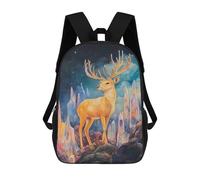 sinyumoney 4Girls A Golden Deer Stands on Backpack 3D Printed Boy School Backpack Casual Daypack Lightweight Rucksack for Middle School Students 17inch