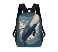 sinyumoney 4Girls A Whales Song Backpack 3D Printed Boy School Backpack Casual Daypack Lightweight Rucksack for Middle School Students 17inch