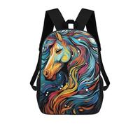 sinyumoney 4Girls A Winter Horse Backpack 3D Printed Boy School Backpack Casual Daypack Lightweight Rucksack for Middle School Students 17inch