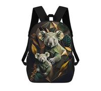 sinyumoney 4Girls Abstract 2 Koalas Backpack 3D Printed Boy School Backpack Casual Daypack Lightweight Rucksack for Middle School Students 17inch