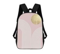 sinyumoney 4Girls Abstract And Geometric 3 Backpack 3D Printed Boy School Backpack Casual Daypack Lightweight Rucksack for Middle School Students 17inch