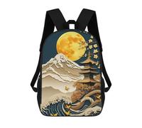 sinyumoney 4Girls Abstract Japanese Landscap Backpack 3D Printed Boy School Backpack Casual Daypack Lightweight Rucksack for Middle School Students 17inch