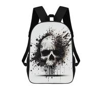 sinyumoney 4Girls Abstract Skull Artwork Backpack 3D Printed Boy School Backpack Casual Daypack Lightweight Rucksack for Middle School Students 17inch