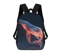 sinyumoney 4Girls Abstract Whale Backpack 3D Printed Boy School Backpack Casual Daypack Lightweight Rucksack for Middle School Students 17inch