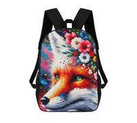 sinyumoney 4Girls Acrylic Majestic Blossoming Fox Backpack 3D Printed Boy School Backpack Casual Daypack Lightweight Rucksack for Middle School Students 17inch