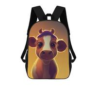 sinyumoney 4Girls Adorable Cow Illustration Backpack 3D Printed Boy School Backpack Casual Daypack Lightweight Rucksack for Middle School Students 17inch