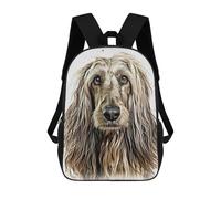 sinyumoney 4Girls Afghan Hound Portrait Backpack 3D Printed Boy School Backpack Casual Daypack Lightweight Rucksack for Middle School Students 17inch
