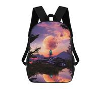 sinyumoney 4Girls Alien Landscape with Astronaut Backpack 3D Printed Boy School Backpack Casual Daypack Lightweight Rucksack for Middle School Students 17inch