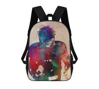 sinyumoney 4Girls American Football Player Backpack 3D Printed Boy School Backpack Casual Daypack Lightweight Rucksack for Middle School Students 17inch