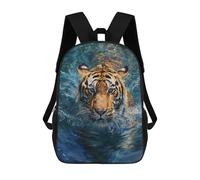 sinyumoney 4Girls Aquatic Tiger Portrait Backpack 3D Printed Boy School Backpack Casual Daypack Lightweight Rucksack for Middle School Students 17inch