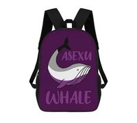 sinyumoney 4Girls Asexual Whale Backpack 3D Printed Boy School Backpack Casual Daypack Lightweight Rucksack for Middle School Students 17inch