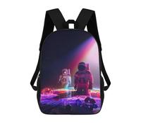 sinyumoney 4Girls Astronauts in Colorful Space Backpack 3D Printed Boy School Backpack Casual Daypack Lightweight Rucksack for Middle School Students 17inch