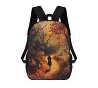 sinyumoney 4Girls Autumn Path Woman Backpack 3D Printed Boy School Backpack Casual Daypack Lightweight Rucksack for Middle School Students 17inch