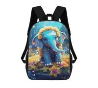 sinyumoney 4Girls Baby Elephant with Flowers Backpack 3D Printed Boy School Backpack Casual Daypack Lightweight Rucksack for Middle School Students 17inch