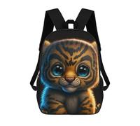 sinyumoney 4Girls Baby Tiger with Big Eyes Backpack 3D Printed Boy School Backpack Casual Daypack Lightweight Rucksack for Middle School Students 17inch