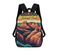 sinyumoney 4Girls Badlands National Park Backpack 3D Printed Boy School Backpack Casual Daypack Lightweight Rucksack for Middle School Students 17inch