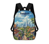 sinyumoney 4Girls Bangkok Cityscape Backpack 3D Printed Boy School Backpack Casual Daypack Lightweight Rucksack for Middle School Students 17inch