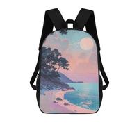 sinyumoney 4Girls Beach Japan Painting Backpack 3D Printed Boy School Backpack Casual Daypack Lightweight Rucksack for Middle School Students 17inch
