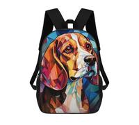 sinyumoney 4Girls Beagle Dogs Stained Glass Backpack 3D Printed Boy School Backpack Casual Daypack Lightweight Rucksack for Middle School Students 17inch