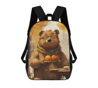 sinyumoney 4Girls Bears Autumn Painting Backpack 3D Printed Boy School Backpack Casual Daypack Lightweight Rucksack for Middle School Students 17inch