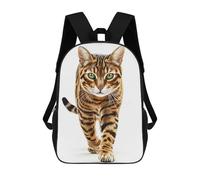 sinyumoney 4Girls Bengal Cat Portrait Backpack 3D Printed Boy School Backpack Casual Daypack Lightweight Rucksack for Middle School Students 17inch