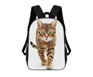 sinyumoney 4Girls Bengal Cat Portrait Backpack 3D Printed Boy School Backpack Casual Daypack Lightweight Rucksack for Middle School Students 17inch