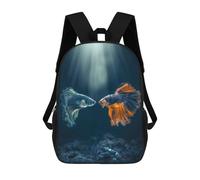 sinyumoney 4Girls Betta Meeting Backpack 3D Printed Boy School Backpack Casual Daypack Lightweight Rucksack for Middle School Students 17inch