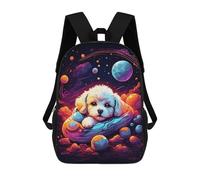 sinyumoney 4Girls Bichon Frise Puppy Backpack 3D Printed Boy School Backpack Casual Daypack Lightweight Rucksack for Middle School Students 17inch