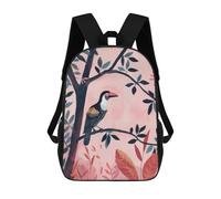sinyumoney 4Girls Bird on Branch Backpack 3D Printed Boy School Backpack Casual Daypack Lightweight Rucksack for Middle School Students 17inch