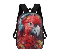 sinyumoney 4Girls Bird with Headphones Backpack 3D Printed Boy School Backpack Casual Daypack Lightweight Rucksack for Middle School Students 17inch
