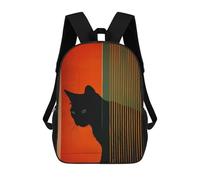 sinyumoney 4Girls Black Cat Backpack 3D Printed Boy School Backpack Casual Daypack Lightweight Rucksack for Middle School Students 17inch