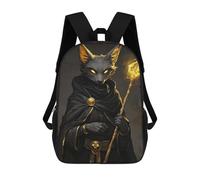sinyumoney 4Girls Black Fox Mage Backpack 3D Printed Boy School Backpack Casual Daypack Lightweight Rucksack for Middle School Students 17inch