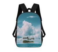 sinyumoney 4Girls Blue Haven Tuamotu Escape Backpack 3D Printed Boy School Backpack Casual Daypack Lightweight Rucksack for Middle School Students 17inch