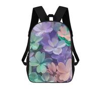 sinyumoney 4Girls Blur Flower Wallpaper Backpack 3D Printed Boy School Backpack Casual Daypack Lightweight Rucksack for Middle School Students 17inch