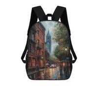 sinyumoney 4Girls Boston Charm USA Backpack 3D Printed Boy School Backpack Casual Daypack Lightweight Rucksack for Middle School Students 17inch