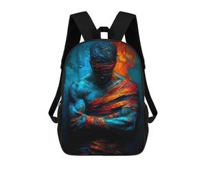 sinyumoney 4Girls Bound by Fire And Ice - Expressionist Figure Backpack 3D Printed Boy School Backpack Casual Daypack Lightweight Rucksack for Middle School Students 17inch