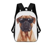 sinyumoney 4Girls Bullmastiff Dog with Sunglasses Backpack 3D Printed Boy School Backpack Casual Daypack Lightweight Rucksack for Middle School Students 17inch
