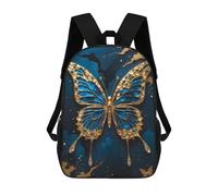 sinyumoney 4Girls Butterfly Kintsugi Art Backpack 3D Printed Boy School Backpack Casual Daypack Lightweight Rucksack for Middle School Students 17inch