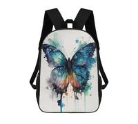 sinyumoney 4Girls Butterfly Watercolor Backpack 3D Printed Boy School Backpack Casual Daypack Lightweight Rucksack for Middle School Students 17inch