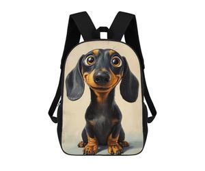 sinyumoney 4Girls Cartoon Dachshund Portrait Backpack 3D Printed Boy School Backpack Casual Daypack Lightweight Rucksack for Middle School Students 17inch