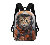 sinyumoney 4Girls Cat Aviator with Helmet Backpack 3D Printed Boy School Backpack Casual Daypack Lightweight Rucksack for Middle School Students 17inch