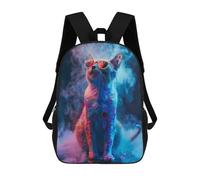 sinyumoney 4Girls Cat In Colorful Paint Backpack 3D Printed Boy School Backpack Casual Daypack Lightweight Rucksack for Middle School Students 17inch