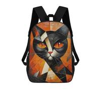 sinyumoney 4Girls Cat Oil Painting Backpack 3D Printed Boy School Backpack Casual Daypack Lightweight Rucksack for Middle School Students 17inch