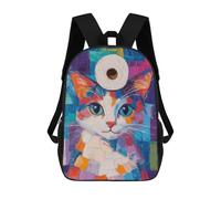 sinyumoney 4Girls Cat with Toilet Paper Hat Backpack 3D Printed Boy School Backpack Casual Daypack Lightweight Rucksack for Middle School Students 17inch