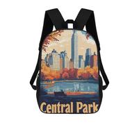 sinyumoney 4Girls Central Park NYC Skyline Backpack 3D Printed Boy School Backpack Casual Daypack Lightweight Rucksack for Middle School Students 17inch