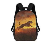 sinyumoney 4Girls Cheetah Leap at Sunset Backpack 3D Printed Boy School Backpack Casual Daypack Lightweight Rucksack for Middle School Students 17inch